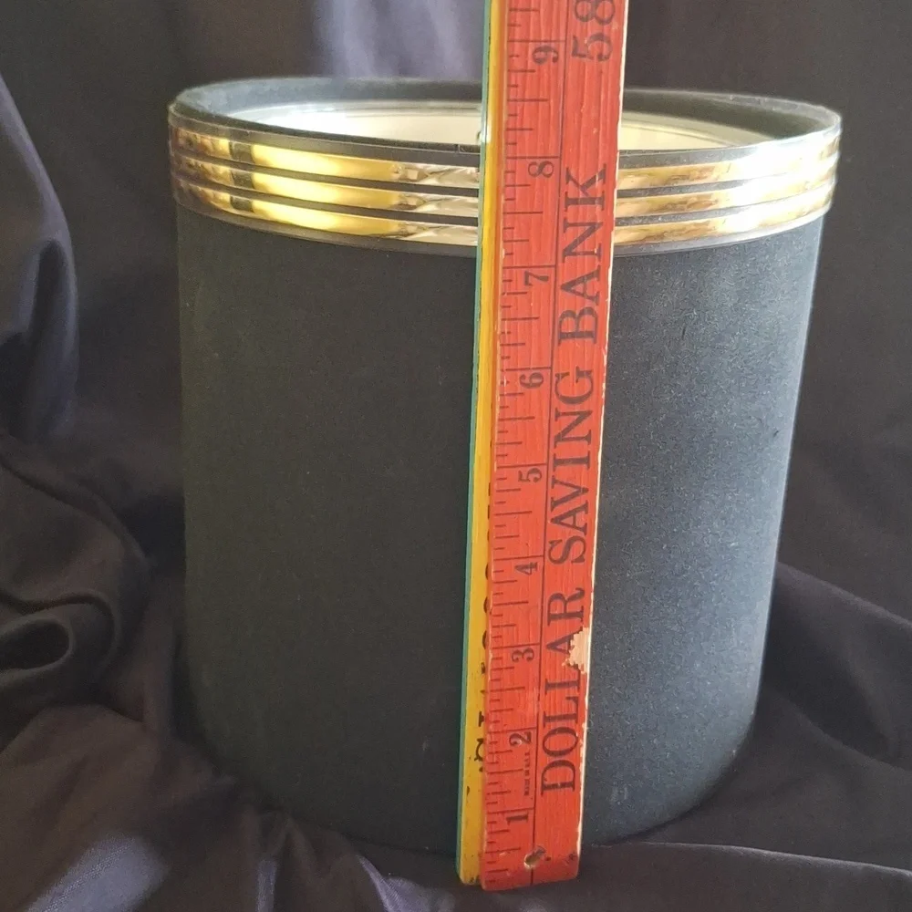 Elegant Black Ice Bucket with Gold Accents